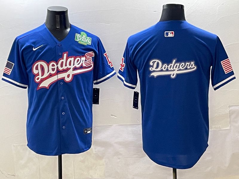 Men Los Angeles Dodgers Blank Blue Second generation Joint Name Nike 2025 MLB Jersey style 18